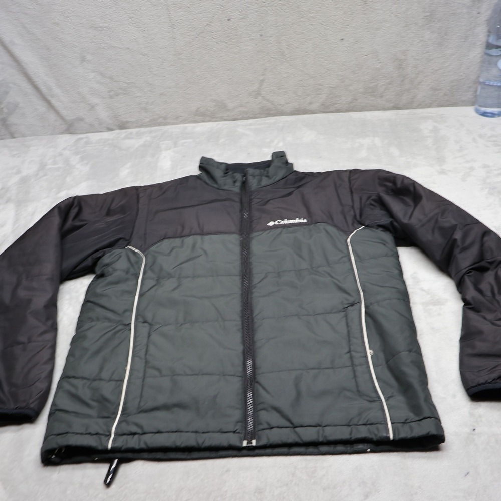 Columbia Jacket Mens Medium Green Insulated Omni Heat Quilted Puffer Outdoor